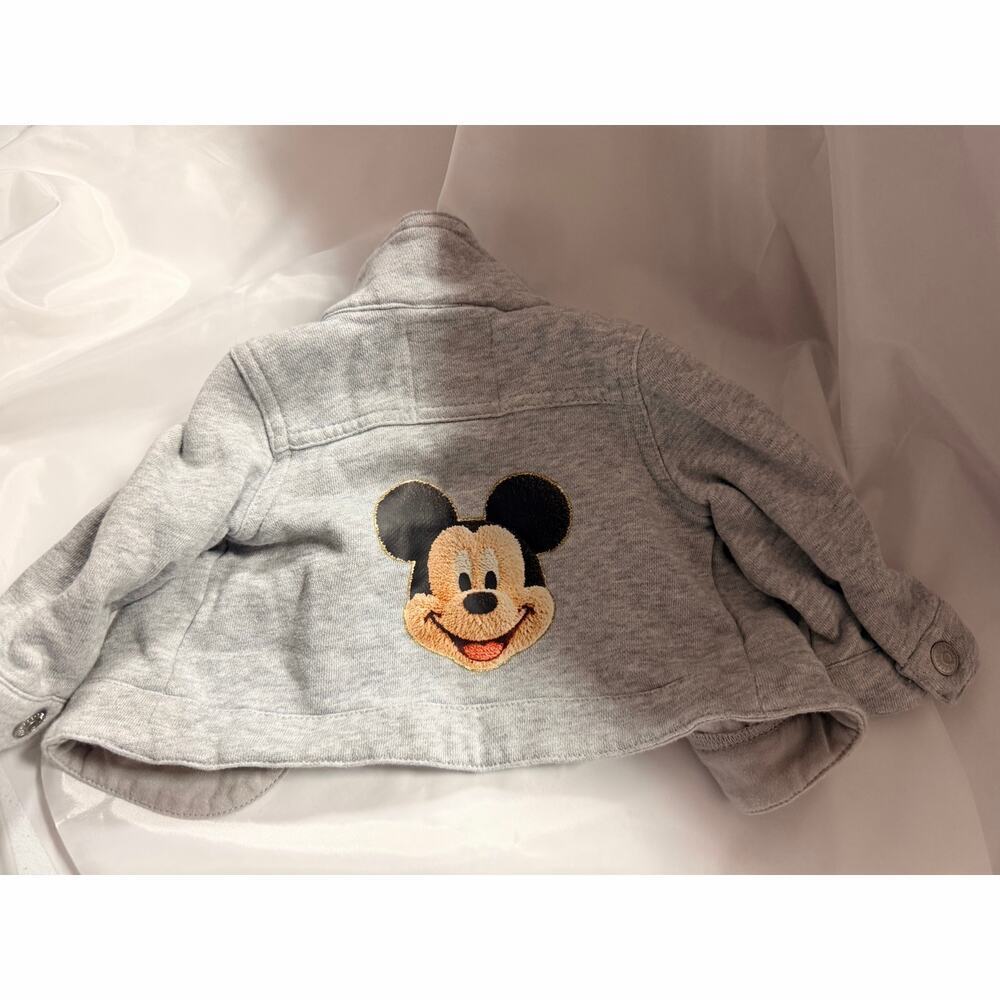 Gymboree Mickey Mouse Jacket Grey Gray Infant Toddler 6-12 Mths Custom Design - Picture 5 of 11
